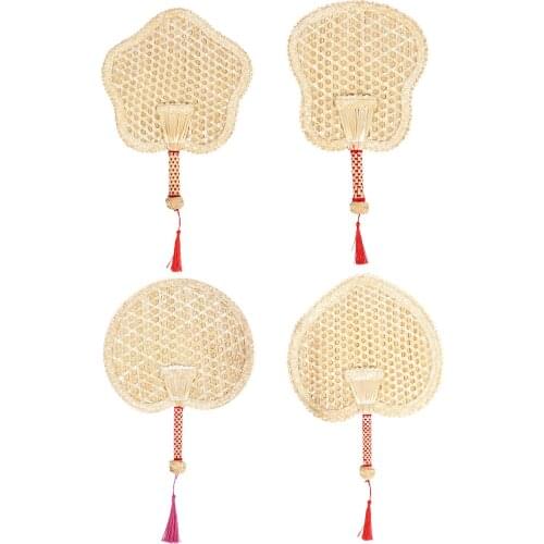 New Chinese Style Handmade Straw Fan Hand-woven Palm Leaf Hand Woven Fan Summer Cooling 1 2Hand Fans Hot Sale