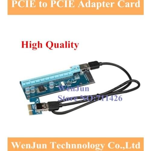 PCIe 1x to 16x PCI Express Extender Riser Card USB PCI-e Extension Adapter with SATA power Supply for bitcoin mining BTC 10pcs