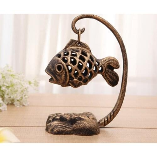 Japanese Style Tealignt Candle Holders Candle Stand Fish Vintage Gold Wrought Iron Home Table Decoration Metal Antique Tea Light