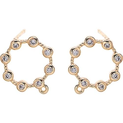 RWJ018 Amazing new designer made gold cubic zircon jewelry findings for women DIY make earrings design