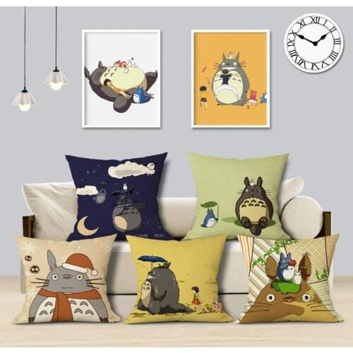 My Neighbor Totoro Decorative Cushion Cover Home Decor Pillow Case Sofa Throw Pillow Home Decor Linen Pillow Cover