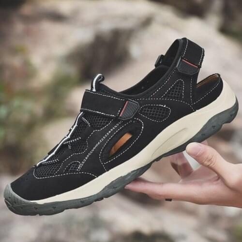 Mens Sandals Fashion Men Casual Shoes Design Beach Genuine Leather Summer Classic Outdoor Trekking Comfortable