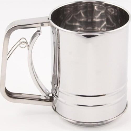 Stainless Steel Flour Sifter Large Baking Powdered Sugar Sieve Cup Kitchen Tool