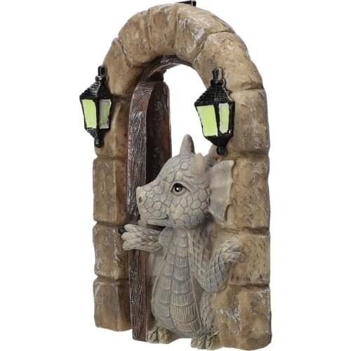 Outdoor Dragon Garden Statue Wall Art Decor Lovely Waterproof High Quality Cute Design Resin Durable Decoration For Patio Yard