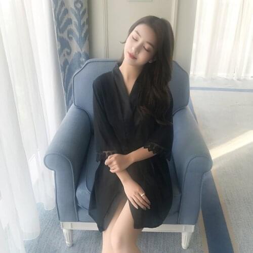 Women Solid Satin Wedding Kimono Bride Sleepwear Bridesmaid Robes Pajamas Bathrobe Nightgown Spa Bridal Dressing Gown