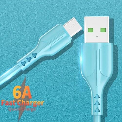 Liquid Silicone USB C Cable 6A Micro USB Type C 8 Pin Charger Wire Universal Phone Fast Charging Cord For iPhone Xiaomi Samsung