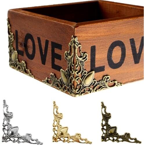10Pcs Wooden Box Corner Decor Jewelry Case Picture Frame Corner Protector Cover Guard Albums Folder Corner Iron Sheet Protector