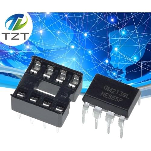 10Pcs , (5 Each) NE555 NE555P IC 555 Timer Programming Oscillator Chip & 8 Pin DIP Sockets