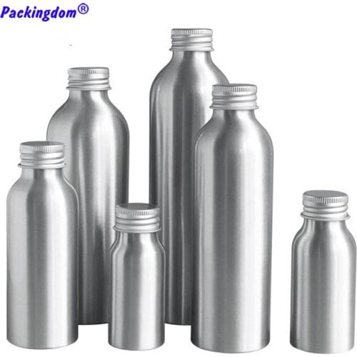 10pcs Aluminum Bottle Empty Aluminium Cap Refill Cosmetic Packaging Bottles Lotion Emulsion Container Tube 30ml 50ml 100ml 250ml