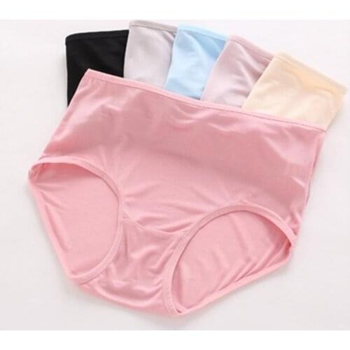 100% Silk Waist Lady Briefs Fine Casual Pants Underwear Knitted Fabric 42 Needle