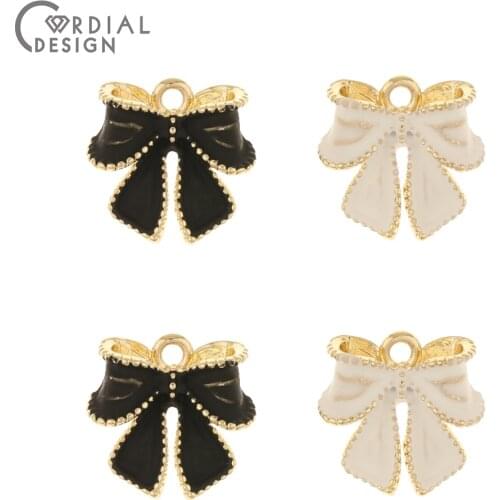 Cordial Design 100Pcs 15*15MM Jewelry Accessories/Earring Pendant/Hand Made/DIY Making/Paint Effect/Bowknot Shape/Charms