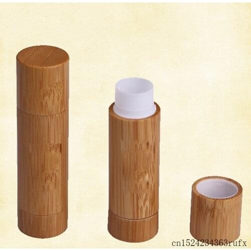 100 Pcs Empty Lip Gloss Container Bamboo Design Lipstick Tube Lip Balm Cosmetic Packaging Containers Storage Cases