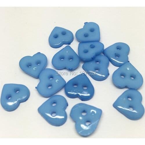 1000pcs 10x11mm Nylon Heart Buttons Sewing Accessories Blue Scrapbooking Embellishments Cardmaking