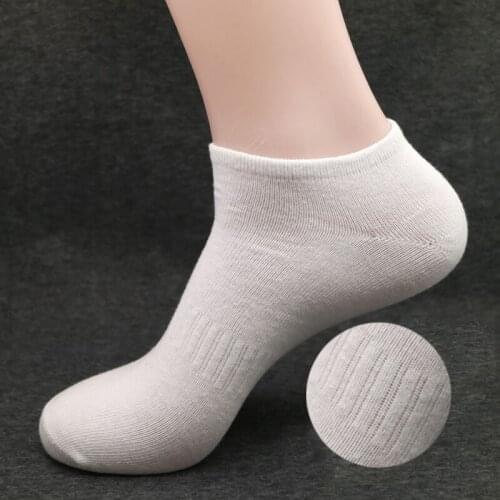 2020 Cotton1 Lot=10 Pairs Plus Size Slippers Fashion Spring and Autumn Casual Large Shallow Male Socks men meias white black