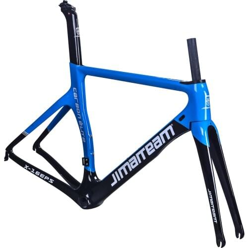2021 New JIMAITEAM Carbon Fiber T800 Road Bike Frame 700C, With Fork And Seat Tube Blue Free Shipping