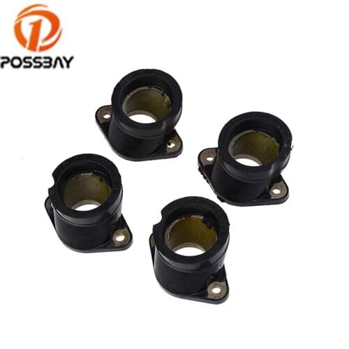 POSSBAY 4Pcs Motorcycle Carburetor Interface Adapter Fit for Kawasaki ZR750 Zephyr 1991-2006 Black Carburetor Connector Pipe