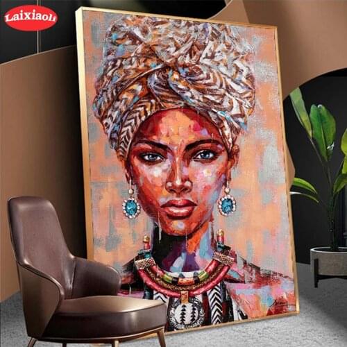5D DIY Diamond Embroidery African tribal girl, graffiti art Picture Diamond Painting Cross Stitch Mosaic New Arrival Wall Art