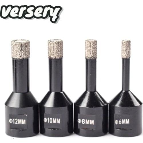 Free shipping 6-12mm M14 thread Dry Vacuum Brazed Diamond Drilling hole saw Ceramic Tile Hole Saw for Granite marble drill bits