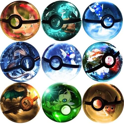 Anime Pokemon Go Ball K9 Crysal Poke Ball Pokeball with Crysal LED Light Base Toys for Kids Children Christmas Gifts