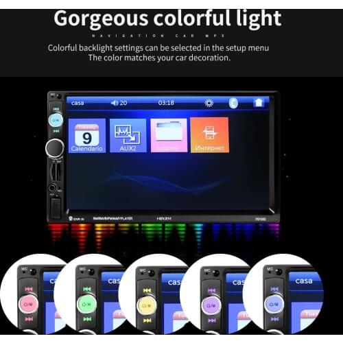 For7010G 2 Din Car Radio GPS Navigation Autoradio Bluetooth AUX USB MP3 Stereo Audio FM 2din Multimedia Player Camera