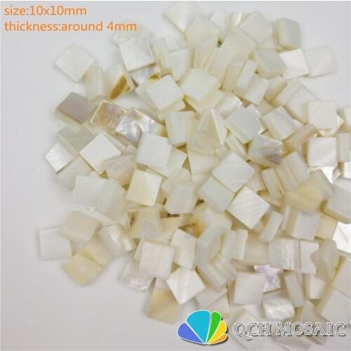White Freshwater Shell Mother of Pearl Square Shell for Jewelry Making DIY Fashion Earrings Necklaces Material 10x10mm Chip size