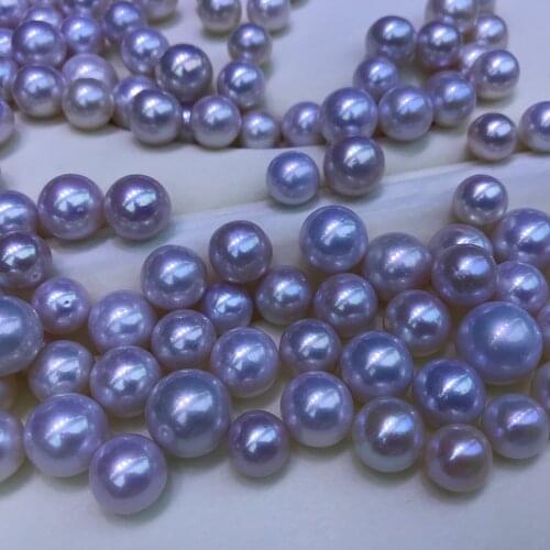 Free shipping, high quaility 1 pc,10-14 mm AA perfect round,100% Nature freshwater loose pearl,half hole drilled