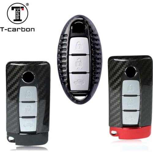 T-carbon Car Key Case Coveer Shell For For Nissan Qashqai J10 J11 X-Trail T31 T32 kicks Tiida Pathfinder Murano Note Juke