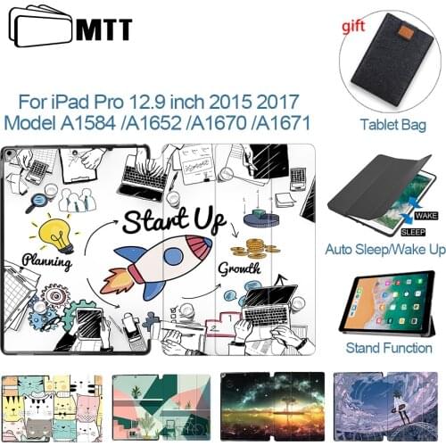 MTT For iPad Pro 12.9 inch Tablet Case 2015 2017 Release PU Leather Flip Stand Cover Smart funda Coque A1584 A1652 A1670 A1671