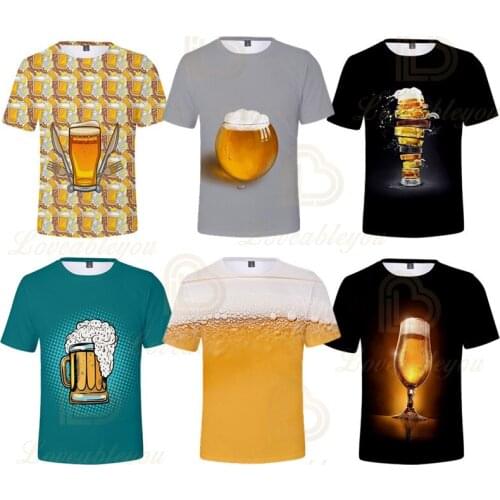 Beer Harajuku T-shirt NEW 3d Print Men Funny Fashion Cool Shirt for Children Casual Boys Tee Top