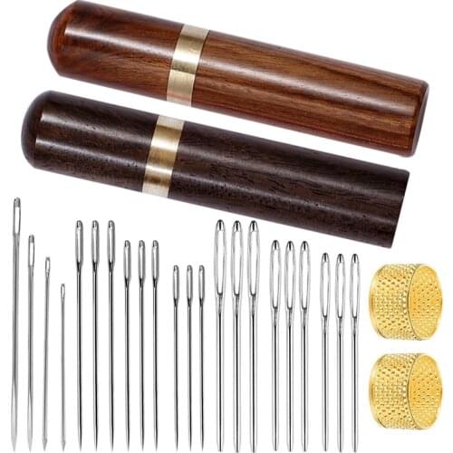 Nonvor 22pcs Big Eye Hand Sewing Needles Threading Apparel, Household Needles, Leather Sewing Needles Kit DIY Accessories