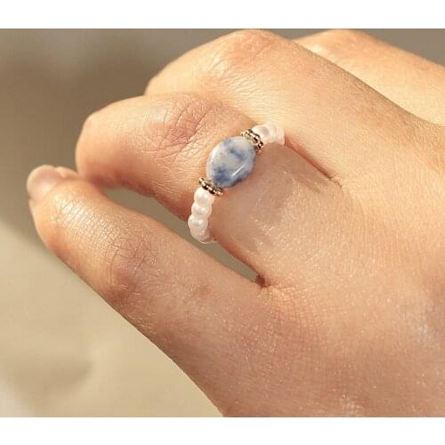 Korean Style Clear Crystal Beads Resin Rings Charming Adjustabe Ring Jewelry for Bridal Women Wedding Engagement Finger Bague