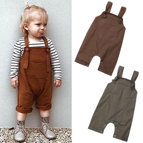 0-18M Newborn Baby Boys Girls Dungarees Bib Pants Romper Overalls Outfits Clothes