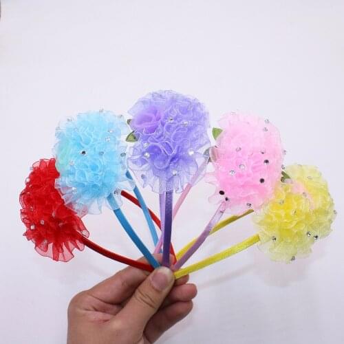 5 Colors Hair Band With Grosgrain Lace Flower For Girls Handmade Leaves&Flower Hair Bow Hairbands Kids Hair Accessories