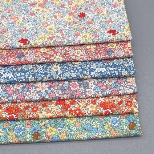 50*147cm Small Fresh Pastoral Style Pure Cotton Small Floral Fabric Cotton Printed Cotton Pajamas Fabric Handmade DIY Fabric