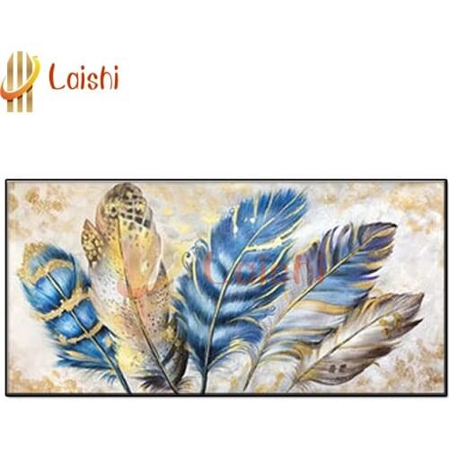 Mosaic Diamond Painting Feather, large decorative painting diamond Embroidery full square&round Diamond cross stitch home decor