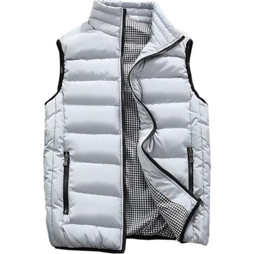 New Vest Men Casual Sleeveless Jacket Chalecos Male Autumn Winter Cotton Pocket Down Vests Streetwear Gilet Waistcoat 5XL Vest