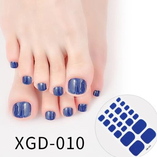 22tips Fashion Waterproof Toe Nail Stickers Full Cover Foot Decals Nail Art Stickers for Nails Wraps Adhesive False Nails