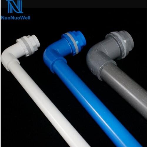 Water Tank L Type Drainage Aquarium 90 Degree Elbow Bulkhead Connector 20/25/32mm PVC Pipe Joints Outlet Drain Fitting