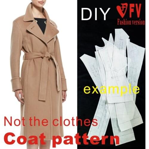 Clothing DIY Overcoat Sewing Pattern Coat Sewing Template Cutting drawing BFY-38