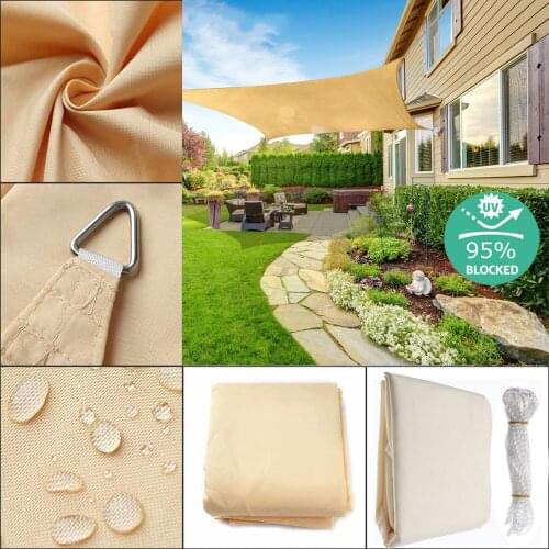 Outdoor waterproof sunshade triangular sunshade umbrella protection canopy garden terrace swimming pool sunshade canvas camping