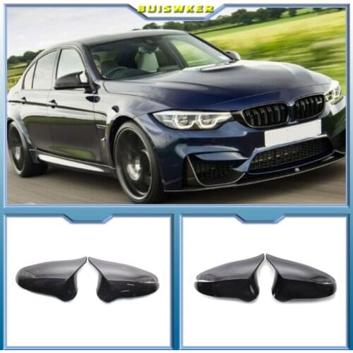 A Pair Carbon Fiber Car Door Rear View Side Mirror Cover Rearview Mirror Cap Replacement For BMW F80 M3 F82 M4 2015-2018