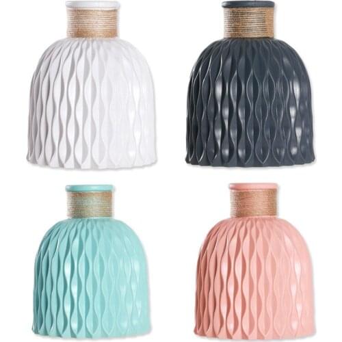 Mediterranean Style Plastic Flowerpot Macaron Vase Simulation Flower Flower Arrangement Geometric Garden Flower Safe Home Office