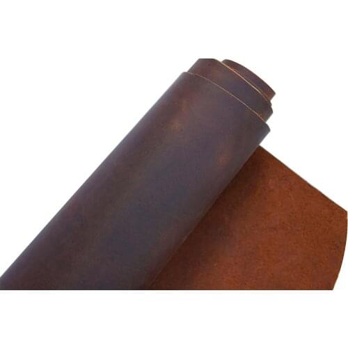 QYHQ Leather Square Red Brown 2.0mm Crazy Horse Leather Crafts Handmade Tooling DIY Raw Matieral First Layer Cow Hide Leather