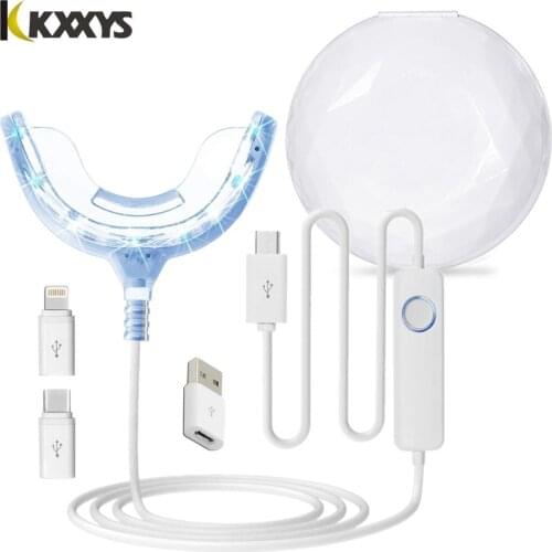 Smart LED Timing Dental whitening Lights Kit Use with Android&IOS Cellphone,With Peroxide Bleaching Gel for Teeth