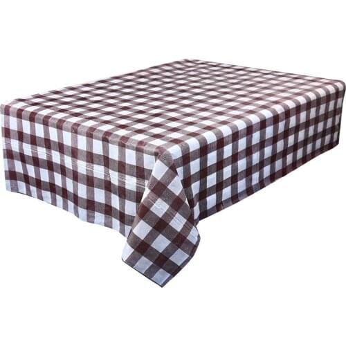 Waterproof Plastic Tablecovers Square disposable tablecloth-brown plaid Table Cloth Cover Party Catering Events Tableware