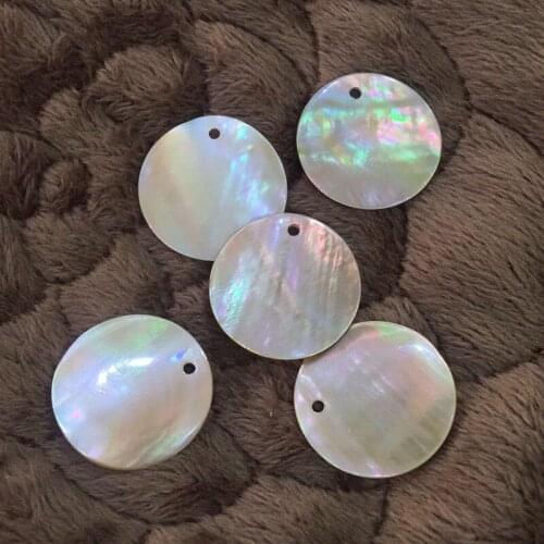 High Quality ) 20MM 30Pcs 100% Pure Natural Brown Pearl Mother Shell Round Charms Jewelry Beads