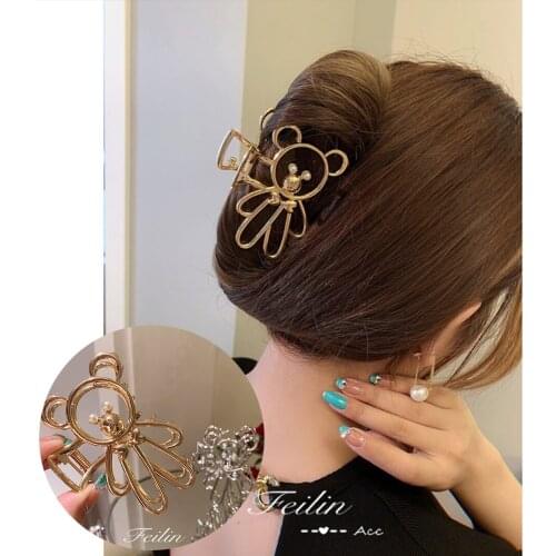 Womens Hair Claws Metal Cute Cartoon Bear Shark Clip Elegant Gifts For Girls 2021 New Fashion Headwear Accessories Wholesale