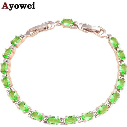 Charm Gift bracelets for Ladies Silver Green Zircon & Crystal Health Nickel & Lead free Peridot Fashion jewelry TBS751A