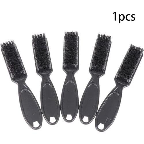 1PCS Black Fade Brush Comb Scissors Cleaning Brush Plastic Barber Shop Skin Fade Vintage Oil Head Shape Carving Cleaning Brush