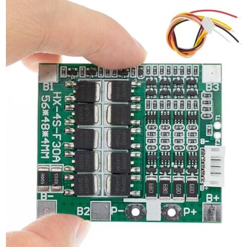 10pcs/lot 4S 30A 14.8V Li-ion Lithium 18650 Battery BMS Packs PCB Protection Board Balance Integrated Circuits 45x56mm